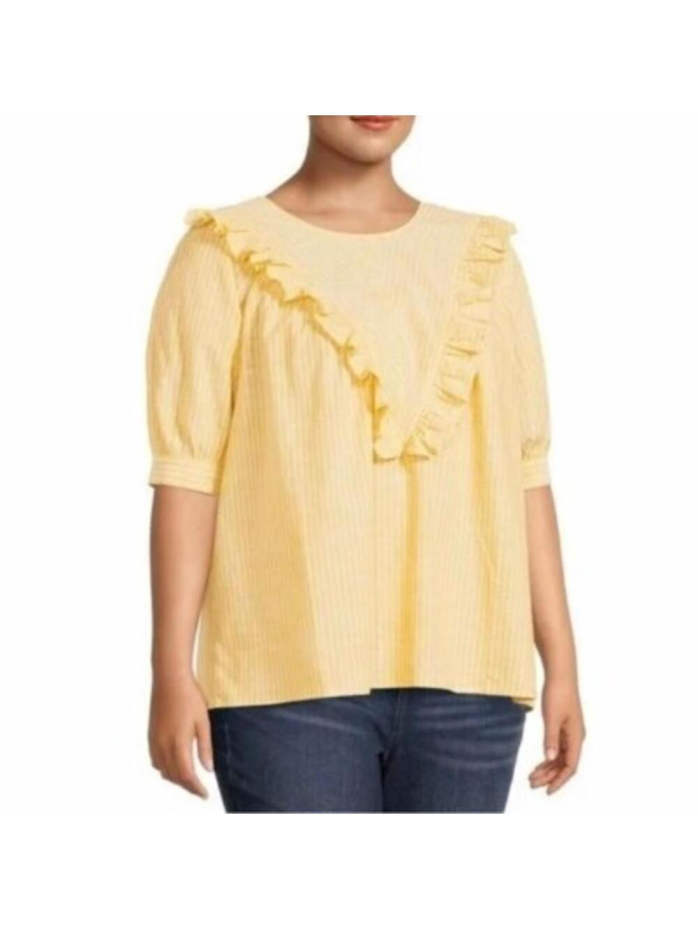 Terra & Sky Yellow Striped Blouse